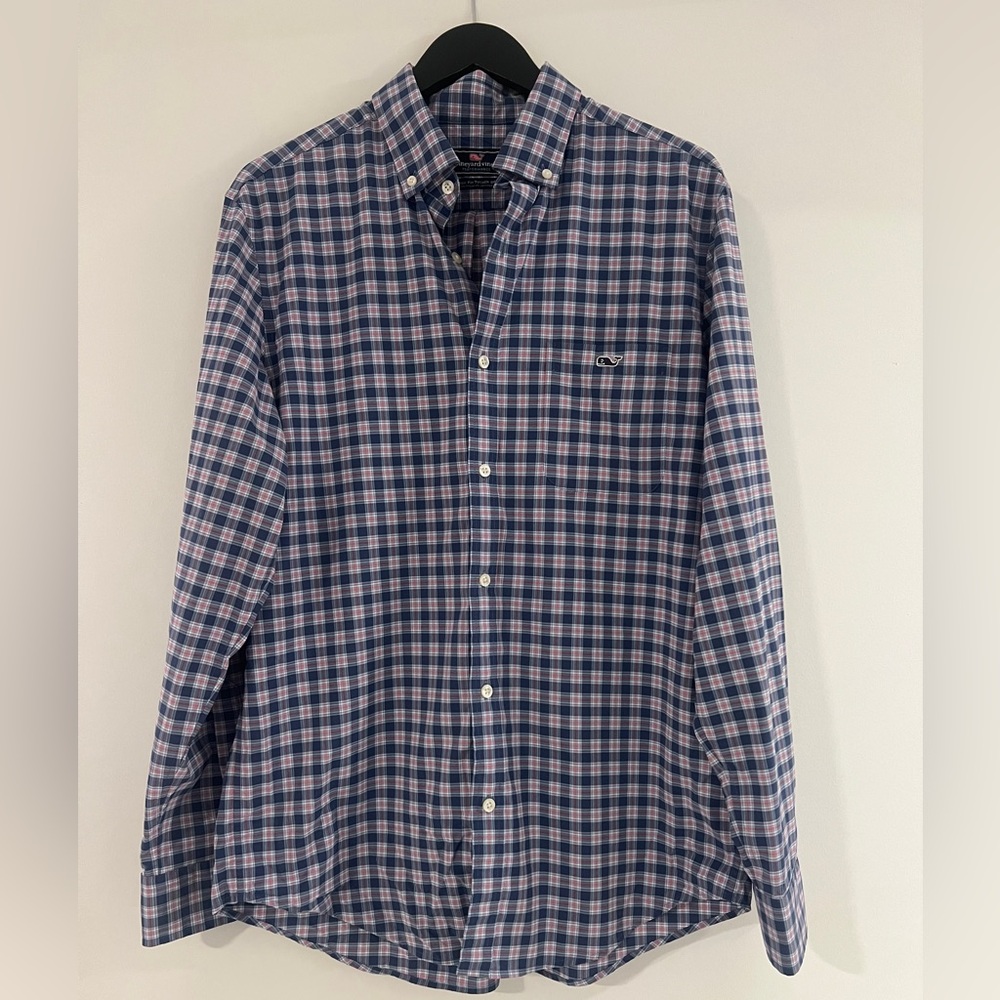 Vineyard Vines Plaid Button-Down Classic Fit Tucker Shirt Medium